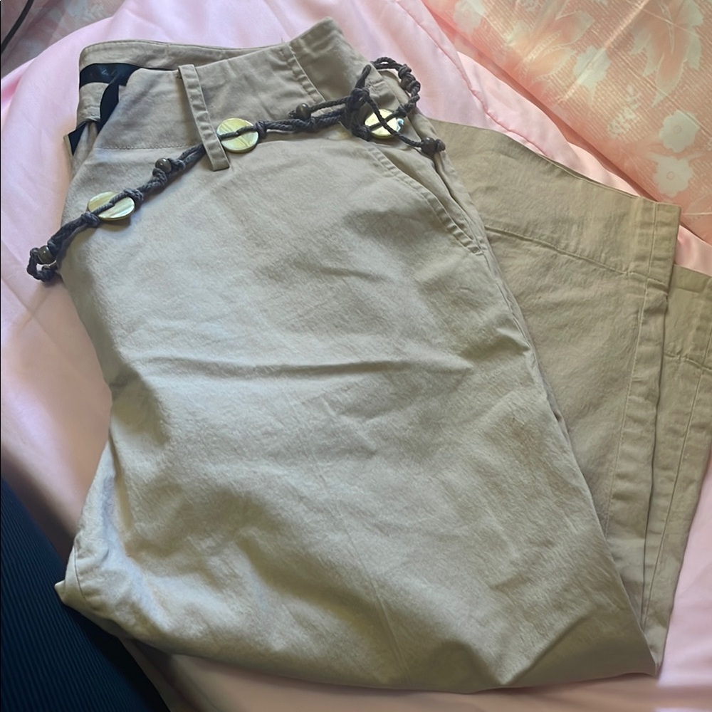 Apostrophe Tan Capris Relaxed Fit